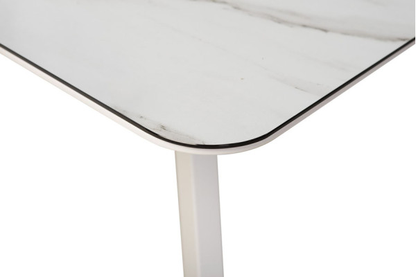 Раскладной обеденный cтол Vetro Mebel TM-171 Белый кварц-3