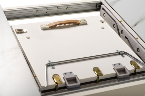 Раскладной обеденный cтол Vetro Mebel TM-171 Белый кварц-5