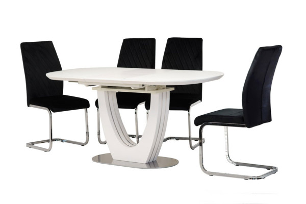 Розкладний обідній стіл Vetro Mebel TML-765-1 Білий-7