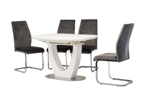 Розкладний обідній стіл Vetro Mebel TML-765-1 Білий-6