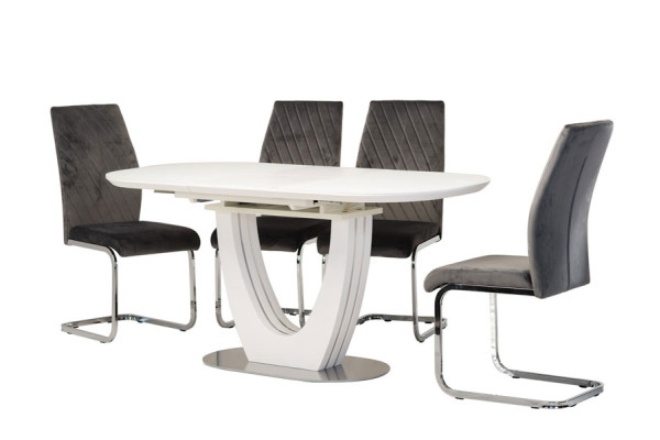 Розкладний обідній стіл Vetro Mebel TML-765-1 Білий-5