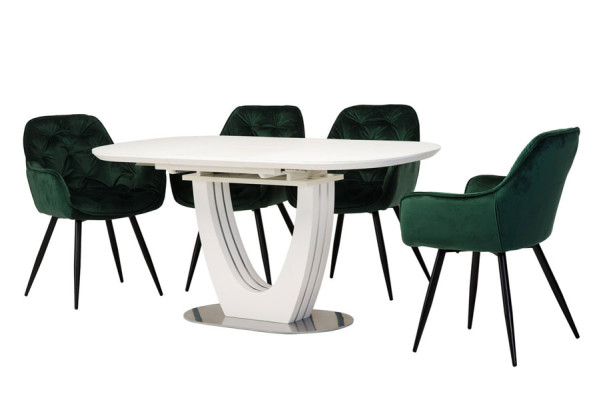 Розкладний обідній стіл Vetro Mebel TML-765-1 Білий-3