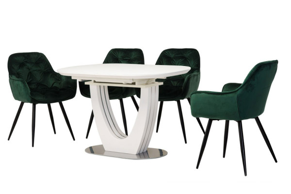 Розкладний обідній стіл Vetro Mebel TML-765-1 Білий-4