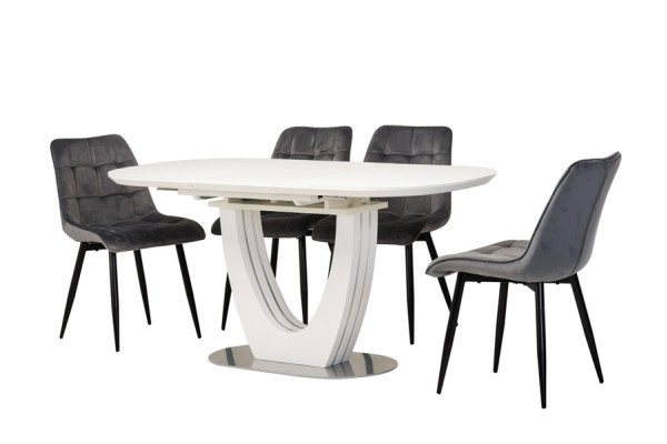 Розкладний обідній стіл Vetro Mebel TML-765-1 Білий-1