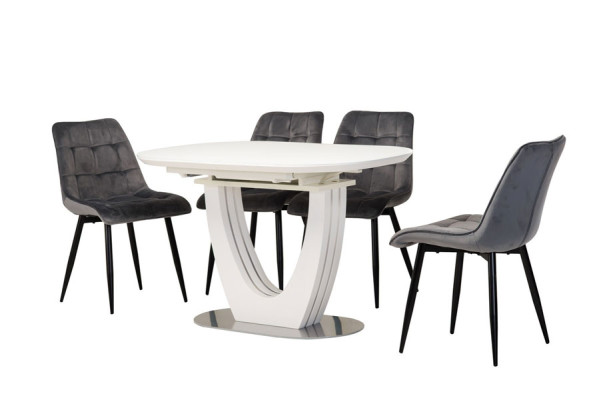 Розкладний обідній стіл Vetro Mebel TML-765-1 Білий-2