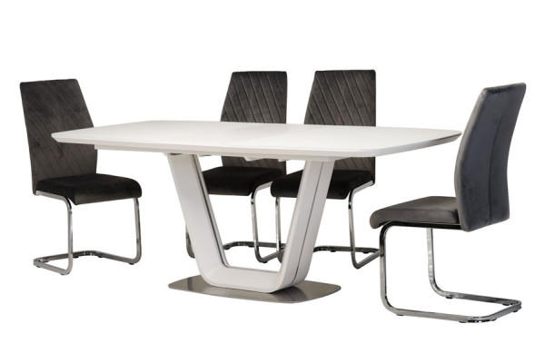 Розкладний обідній стіл Vetro Mebel TML-770 Білий-15