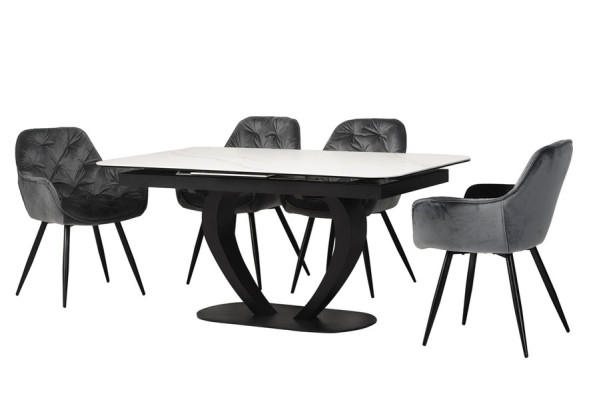 Раскладной обеденный стол Vetro Mebel TML-815 Белый-11