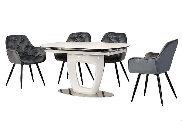 Раскладной обеденный стол Vetro Mebel TML-825 Белый-5