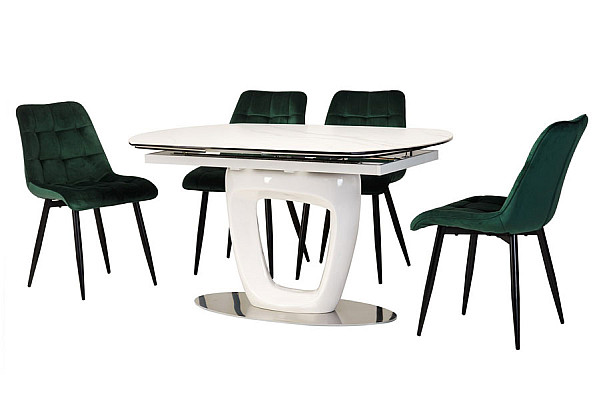 Раскладной обеденный стол Vetro Mebel TML-825 Белый-1