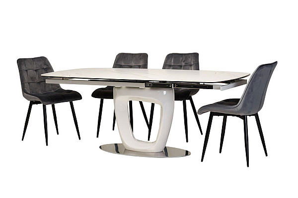 Раскладной обеденный стол Vetro Mebel TML-825 Белый-3