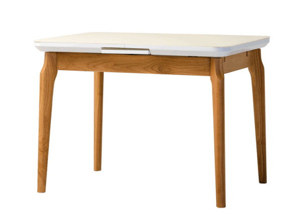 Розкладний обідній стіл Vetro Mebel TM-72 Матовий білий-1