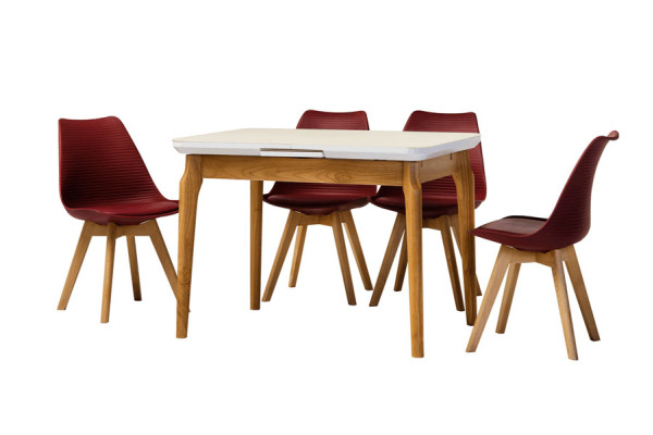 Розкладний обідній стіл Vetro Mebel TM-72 Матовий білий-10