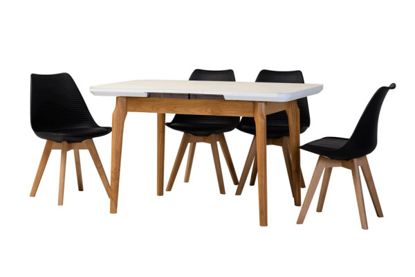 Розкладний обідній стіл Vetro Mebel TM-72 Матовий білий-13