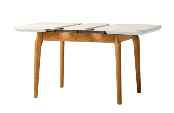 Розкладний обідній стіл Vetro Mebel TM-72 Матовий білий-2