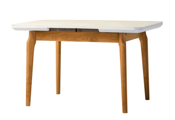 Розкладний обідній стіл Vetro Mebel TM-72 Матовий білий-0