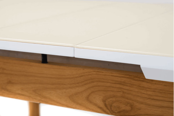 Розкладний обідній стіл Vetro Mebel TM-72 Матовий білий-5