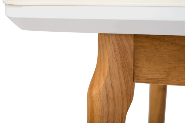 Розкладний обідній стіл Vetro Mebel TM-72 Матовий білий-6