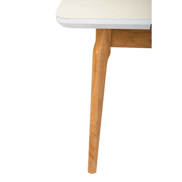 Розкладний обідній стіл Vetro Mebel TM-72 Матовий білий-8