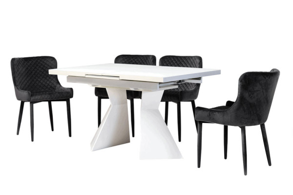 Розкладний обідній стіл Vetro Mebel TML-545 Білий-4