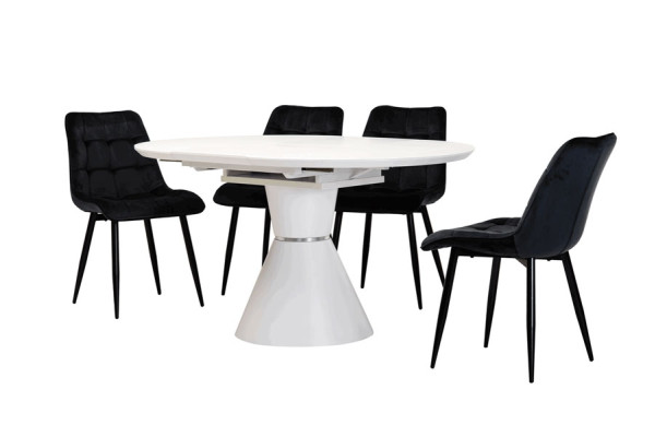 Раскладной обеденный стол Vetro Mebel TML-651 Белый-10