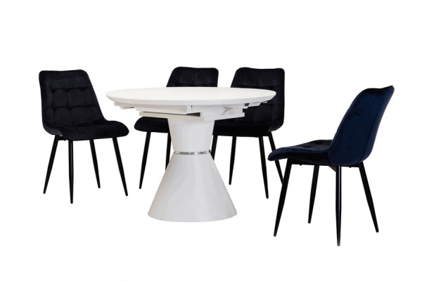 Раскладной обеденный стол Vetro Mebel TML-651 Белый-11