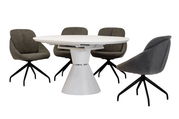 Раскладной обеденный стол Vetro Mebel TML-651 Белый-12