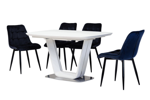 Розкладний обідній стіл Vetro Mebel TML-770-1 Білий-9