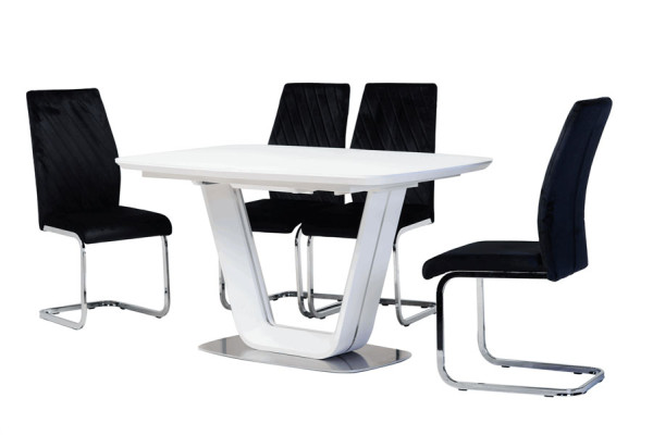 Розкладний обідній стіл Vetro Mebel TML-770-1 Білий-11