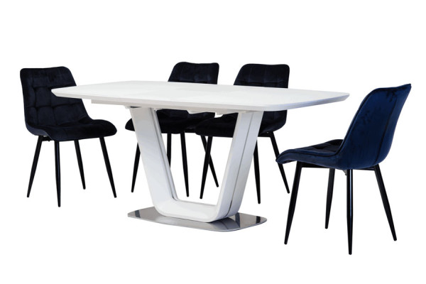 Розкладний обідній стіл Vetro Mebel TML-770-1 Білий-12