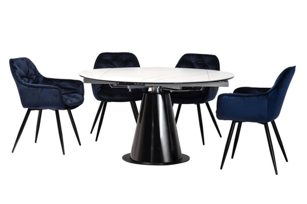 Раскладной обеденный стол Vetro Mebel TML-830 Белый-12