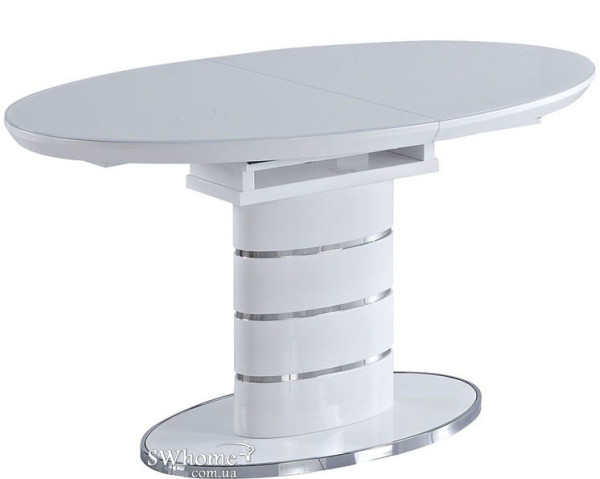 Розкладний стіл Bellini Місяць Білий лак скло-0