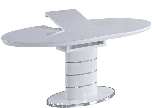Розкладний стіл Bellini Місяць Білий лак скло-1