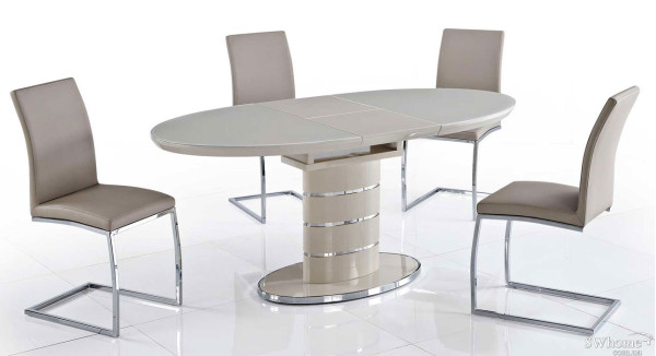 Стол раскладной Bellini Луна Ваниль лак стекло-3