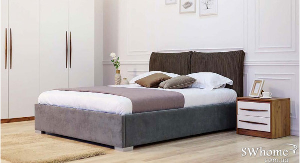 Двоспальне ліжко Embawood Меланж Сіра Двоспальне ліжко Embawood Меланж Сіра-1