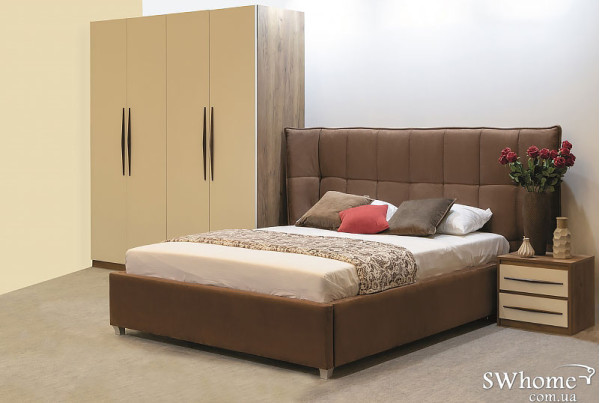 Двуспальная кровать Embawood Прайм Коричневая Двуспальная кровать Embawood Прайм Коричневая-0