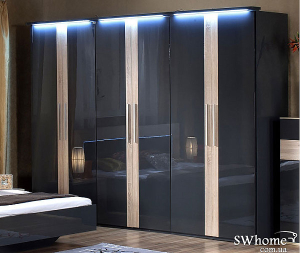 Шафа Embawood Капрі 6-дверна Антрацит-0