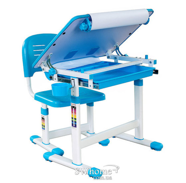 Комплект FunDesk Парта та стілець-трансформери Bambino Blue-1