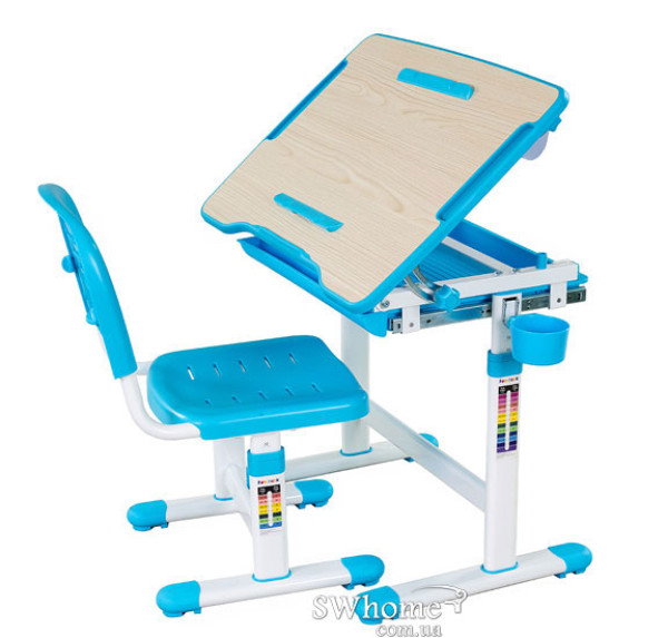 Комплект FunDesk Парта та стілець-трансформери Bambino Blue-2