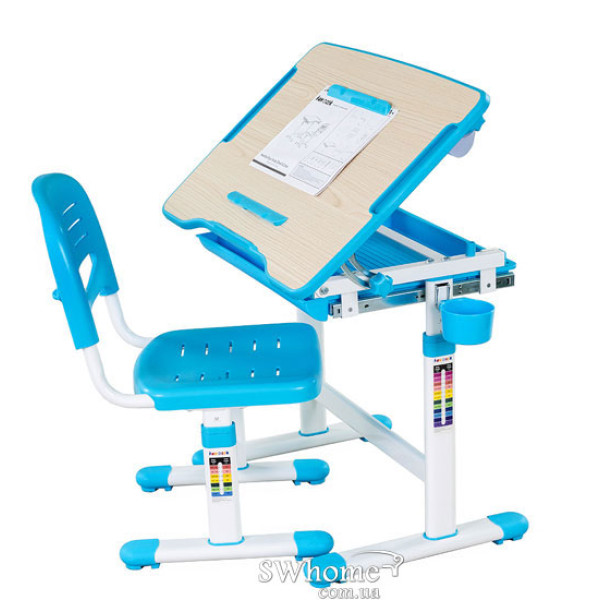 Комплект FunDesk Парта та стілець-трансформери Bambino Blue-3