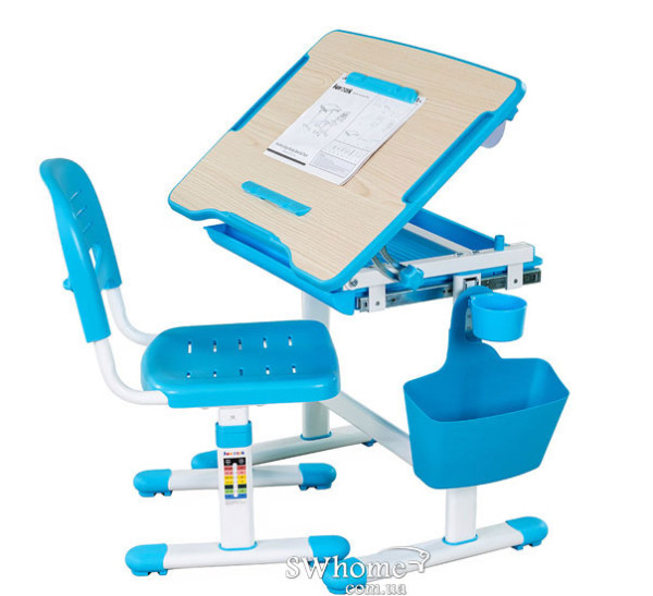 Комплект FunDesk Парта та стілець-трансформери Bambino Blue-4