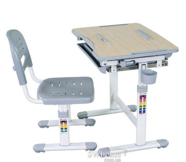 Комплект FunDesk Парта та стілець-трансформери Bambino Gray-1