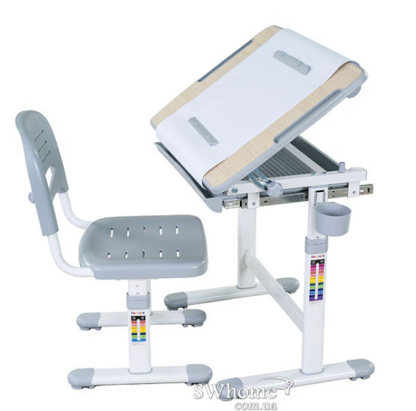 Комплект FunDesk Парта та стілець-трансформери Bambino Gray-0