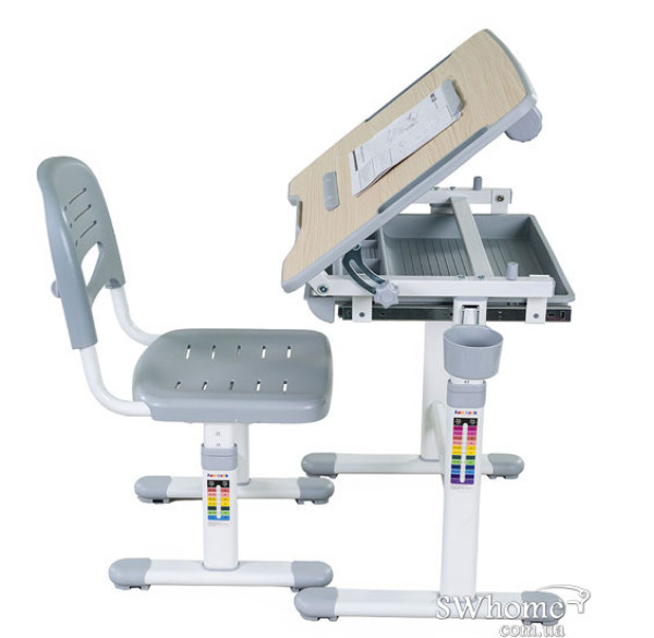 Комплект FunDesk Парта та стілець-трансформери Bambino Gray-3