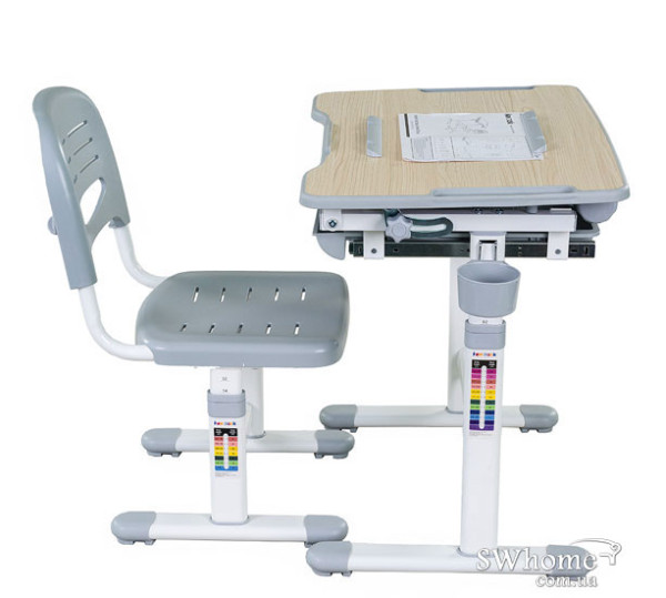 Комплект FunDesk Парта та стілець-трансформери Bambino Gray-4