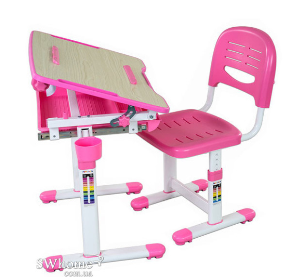 Комплект FunDesk Парта и стул-трансформеры Bambino Pink-1