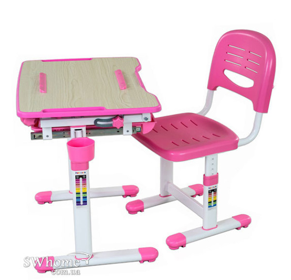 Комплект FunDesk Парта и стул-трансформеры Bambino Pink-2