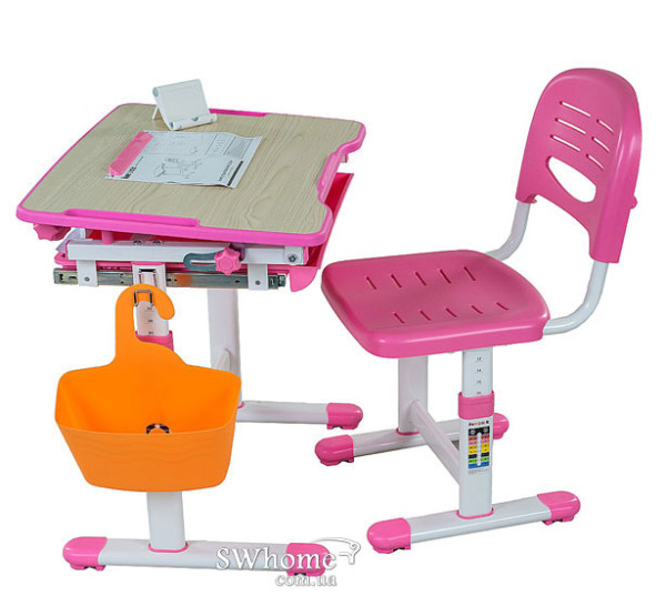 Комплект FunDesk Парта и стул-трансформеры Bambino Pink-4