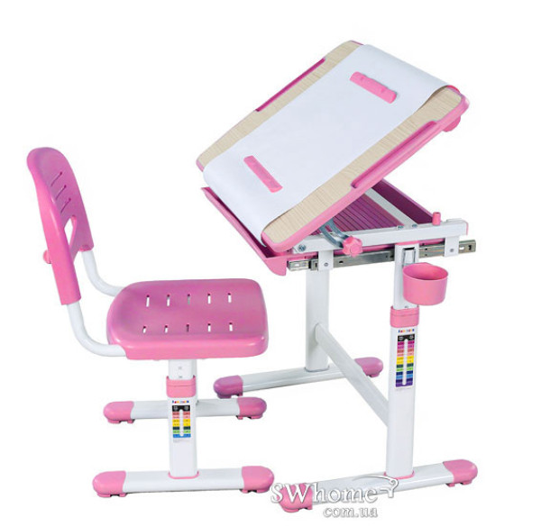 Комплект FunDesk Парта и стул-трансформеры Bambino Pink-0