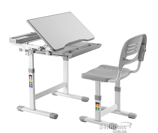 Комплект FunDesk Парта и стул-трансформеры Cantare Grey-0