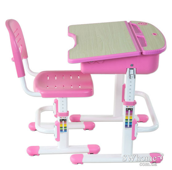 Комплект FunDesk Парта и стул-трансформеры Capri Pink-0